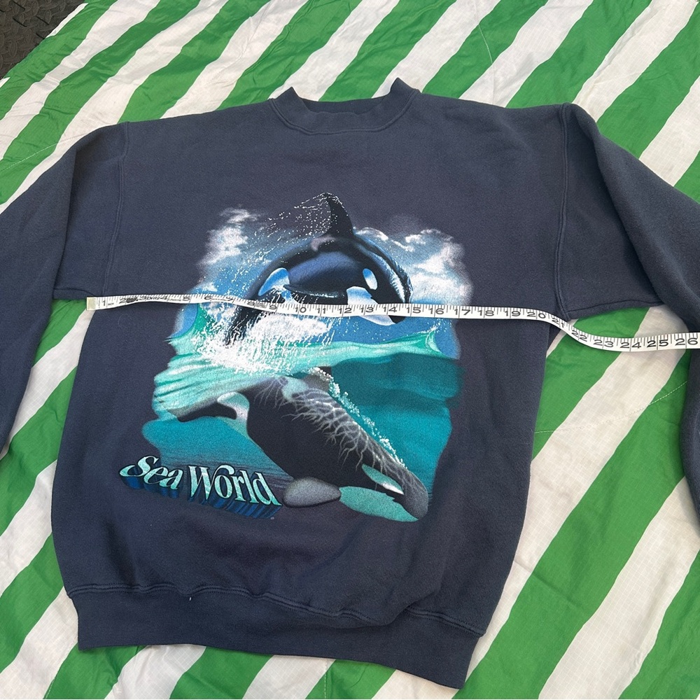 VINTAGE crew neck sweatshirt pullover sea world orcas - Picture 2 of 5